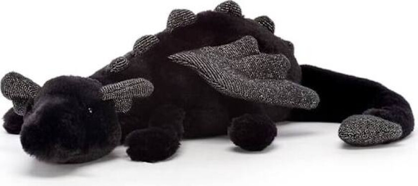 Jellycat Stor Rosa Drage Plysjleke 66cm, Mytisk Myk Leke, Klassisk Barnegave, Fantasy Kosedyr Black Edition svart