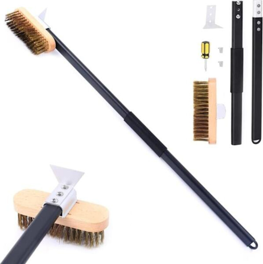 Pizzabørste, pizzabørste i messing, grillbørste i messing, profesjonell ovnskrape, messinghårrengjører skrape stål