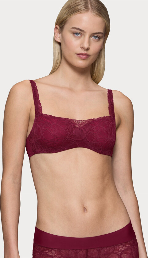 Body Make-Up Illusion Lace Balconette - Burgundy - E x 85