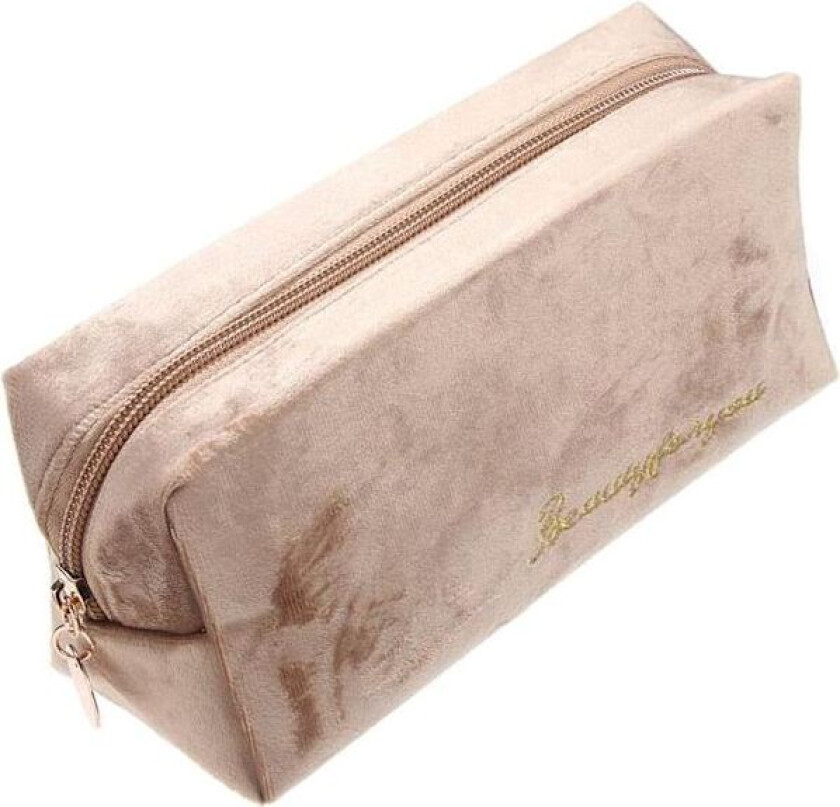 Kosmetikkveske Reise Sminkeveske Organizer Fløyel Toalettveske Vaskepose eller Lommebok Penal med Glidelås Bærbar Vaskbar
