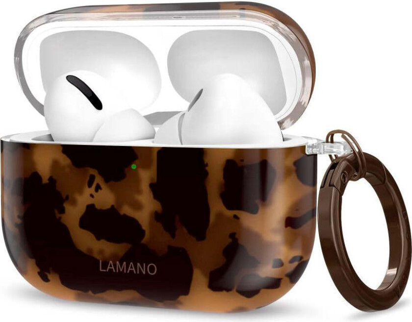 Apple AirPods Pro (1. & 2. gen.) Tech-Protect Lamano Deksel m. Nøkkelring - Panther