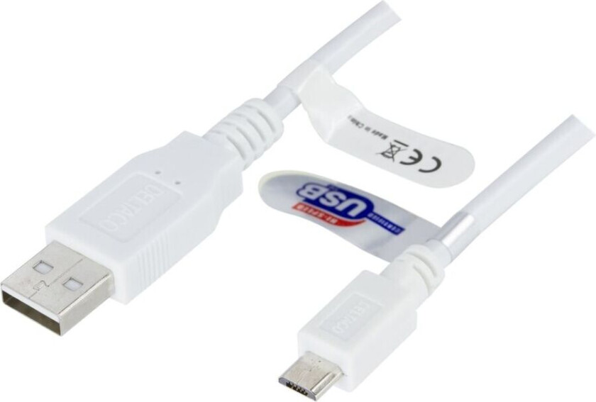 USB-303W - USB-kabel - Micro-USB type B (hann) til USB (hann) - USB 2.0 - 3 m - hvit
