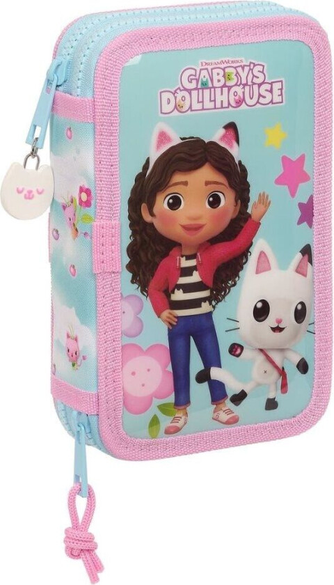 Dobbelt pennal Gabby's Dollhouse Blå 12.5 x 19.5 x 4 cm (28 Deler)