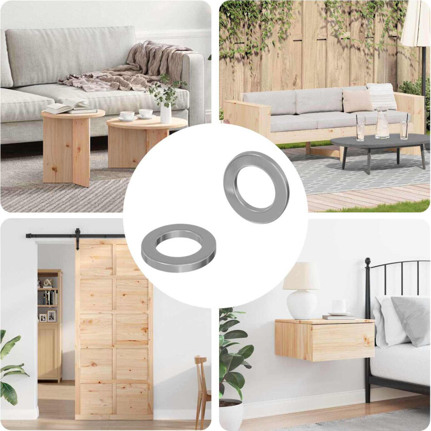 passer for Flat Skiver 2 pcs sølv M7 x 12 mm Stål