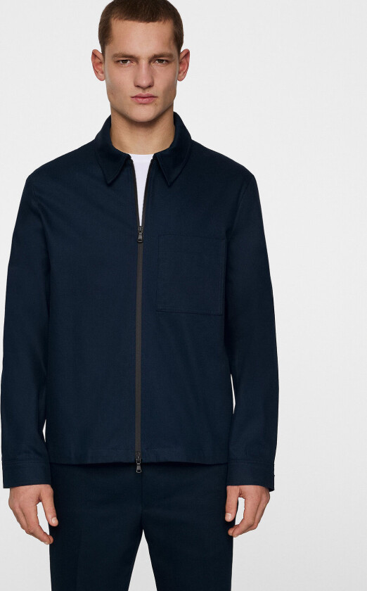 Julius Cotton Twill Overshirt - Navy - XL