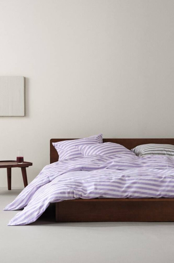sengesett dobbeltseng Lavendel/hvit