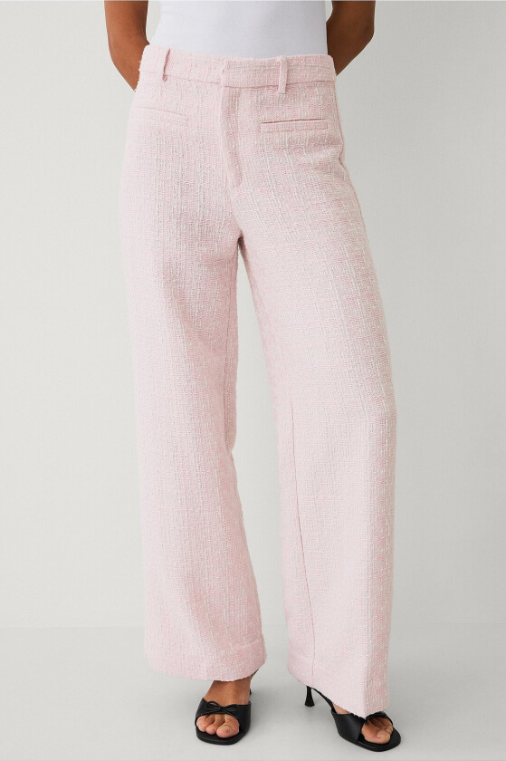 Dressbukser med høy midje med brede bein - Rosa