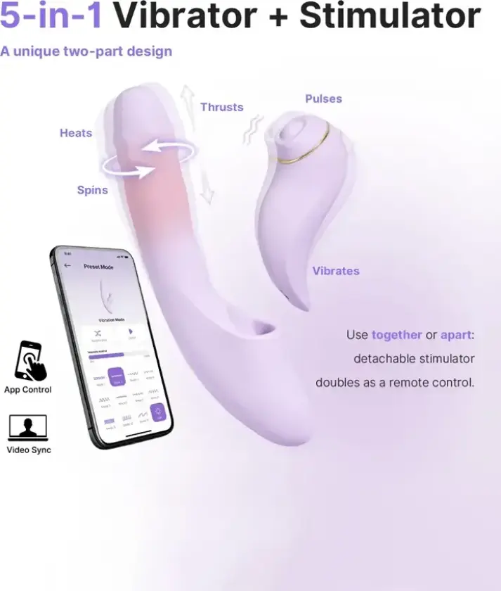 Duo Glow Thrusting Beaded Vibrator With App