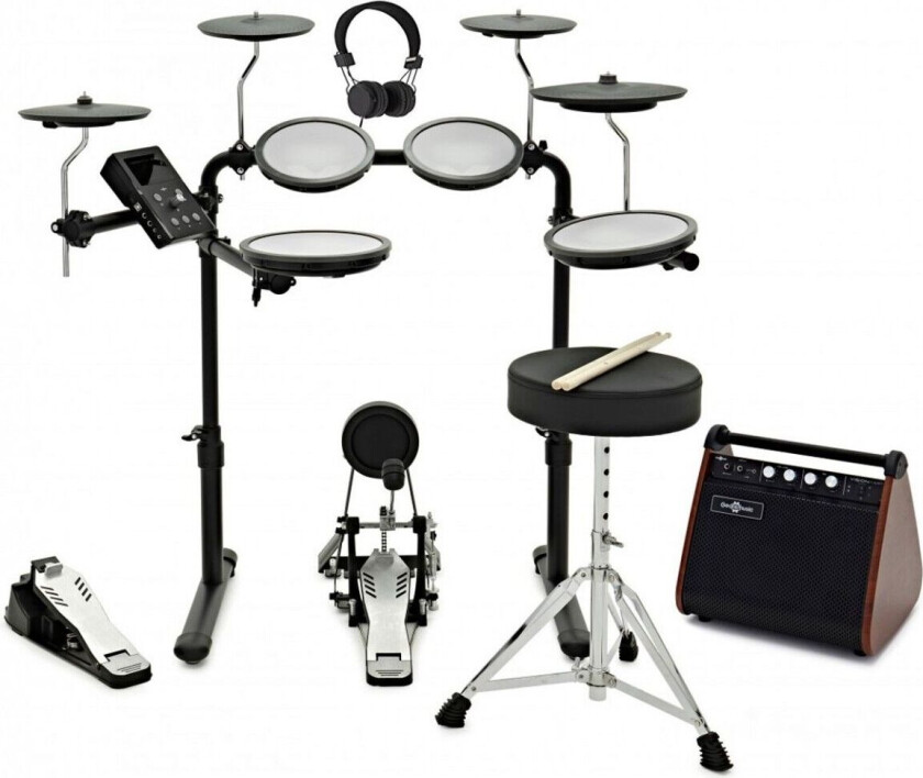 Gear4Music VISIONDRUM-PRO Elektronisk Trommesett-Forsterkerpakke