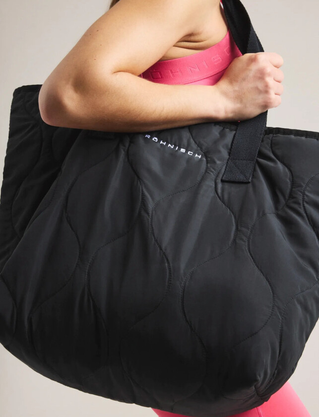 Quilt Tote Bag - Black - ONE SIZE