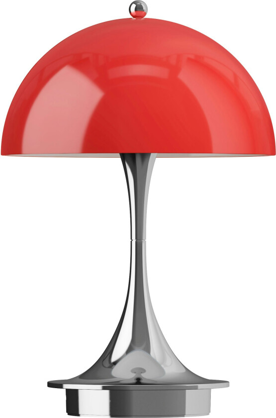 Panthella 160 Bordlampe Bærbar V3 Original Opal Red - Bærbare lamper Sprøytestøpt Polykarbonat Krom - 5744613402