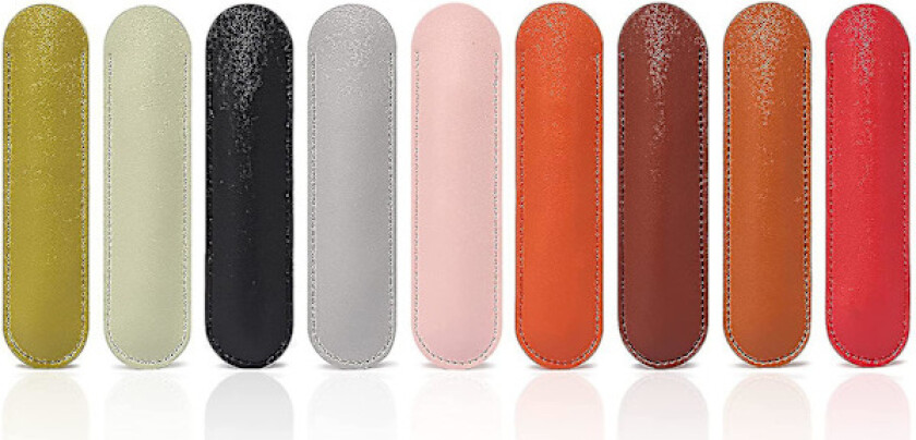 Pennetui i PU-lær, pennal for fyllepenn, enkelt pennhylseholder, økonomisk og praktisk pennbeskyttende hylsedeksel for kontor, skole - Pakke med 9