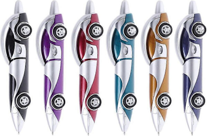 6 STK Morsom Nyhet Design Bilformet Kulepenn Kontor Barn Leketøy Gave Kulepenner