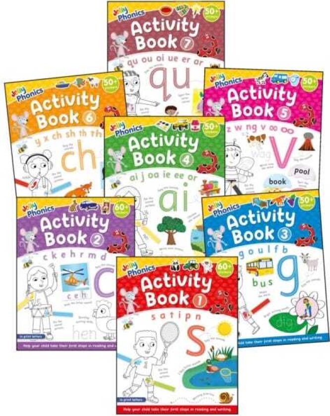 Jolly Phonics Activity Books 17 in Print Letters (American English edition)
