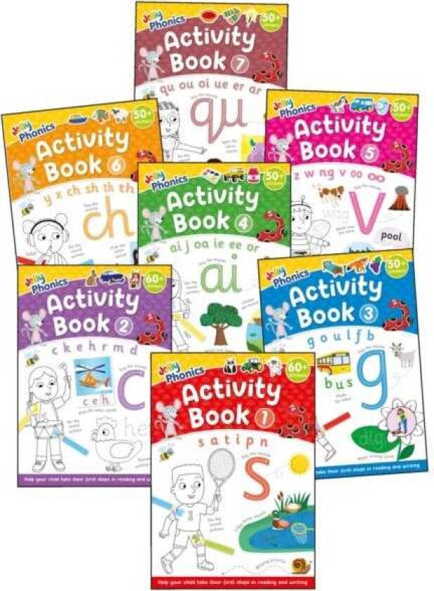 Jolly Phonics Activity Books 17 in Precursive Letters (British English edition)