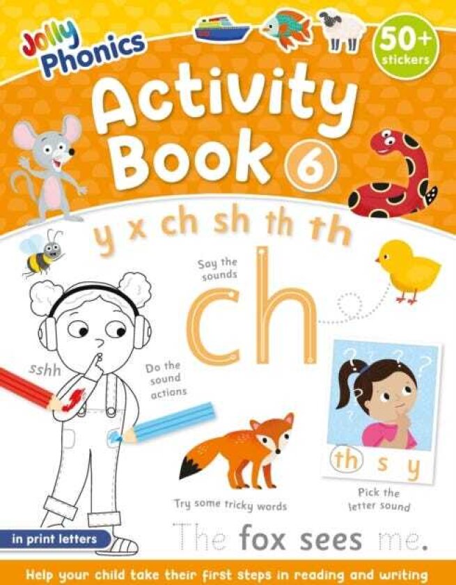 Jolly Phonics Activity Book 6 in Print Letters (American English edition)