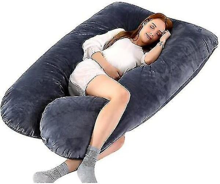 Gravidpute U-formet, gravidpute for gravide Helkroppspute med avtakbart trekk Svart