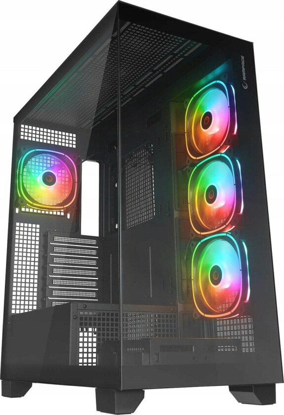 Rampage Hydra V1 ARGB PC-kabinett - ATX, ITX, MicroATX - Svart