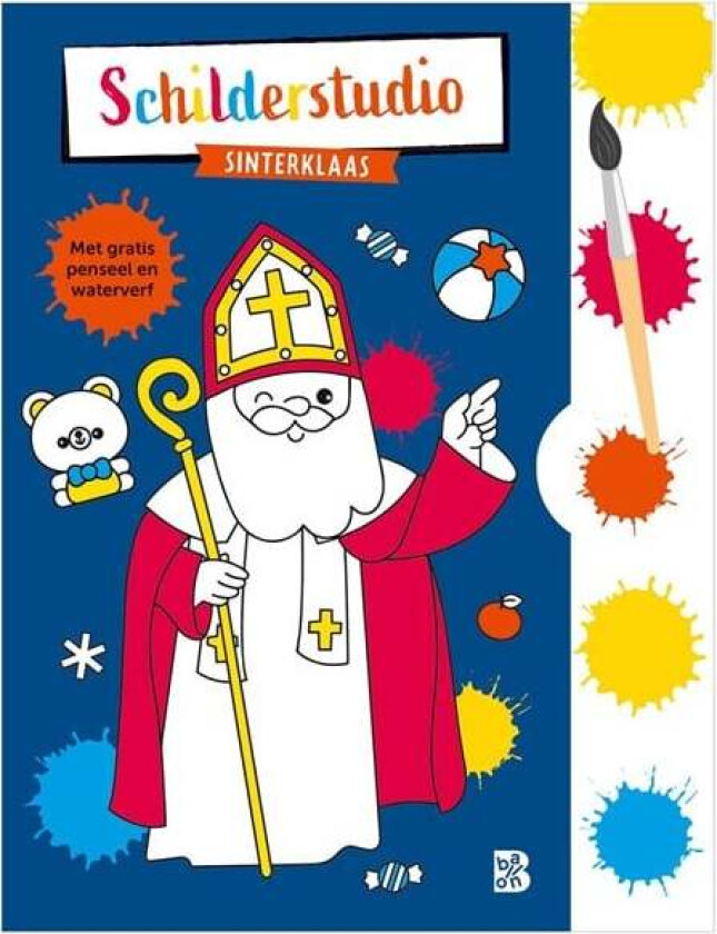 Coloring Book with Paint Palette and Brush Sinterklaas