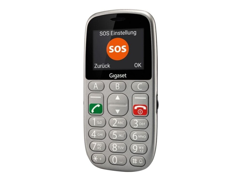 Gigaset GL390 - Funksjonstelefon - dobbelt-SIM - RAM 32 MB / Internal Memory 32 MB - microSD slot - 220 x 176 piksler - rear camera 0,3 MP - titansøl