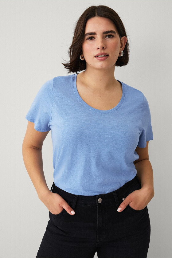 Topp med rund hals - Blå