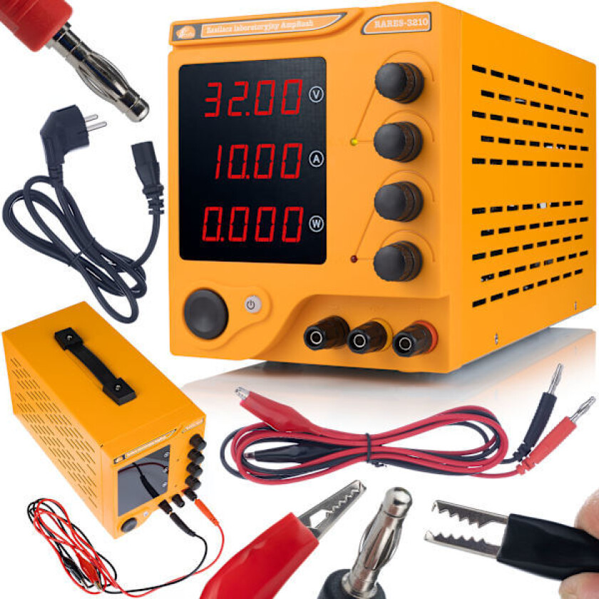 Bilde av Laboratoriestrømforsyning Rosfix AmpRush RARES-3210 – 32V 10A | Justerbar Spenning og Strøm | LCD-Skjerm, Beskyttelse