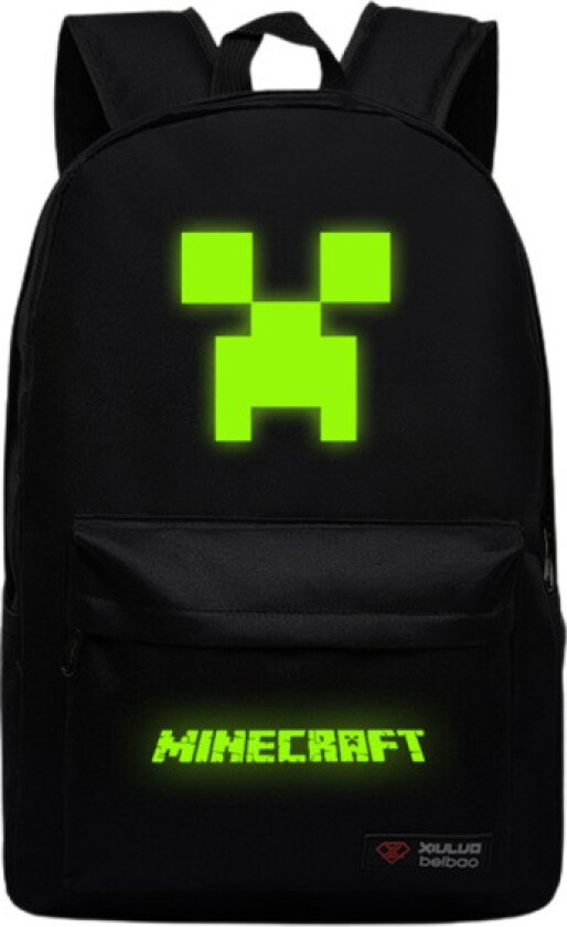 Minecraft Barn Skoleveske Ryggsekk Reiseryggsekk Svart_MGF