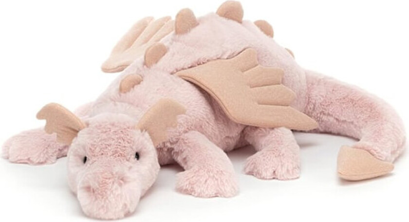 Jellycat Stor Rosa Drage Plysjleke 66cm, Mytisk Myk Leke, Klassisk Barnegave, Fantasy Kosedyr Rosa Utgave rosa