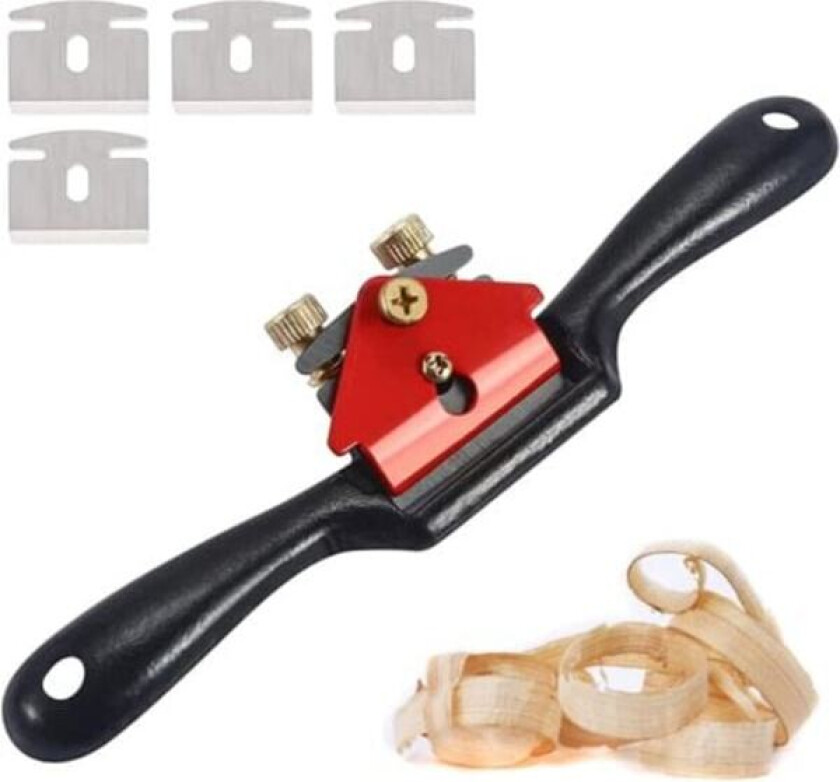 Høvel, trehøvel, trebearbeidingsverktøy, 9'' justerbar sponhøvel manuell høvel med 4 blader/NC/