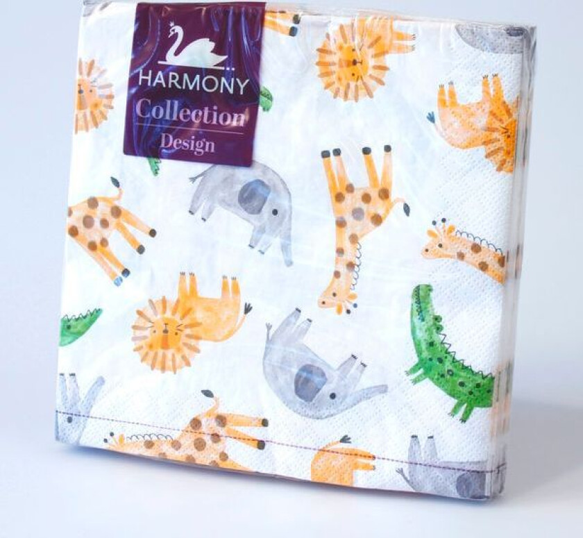 Servietter 20-pk 33x33cm Safari dyr