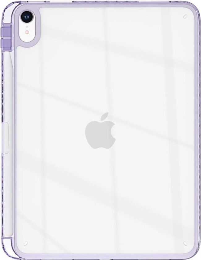iPad Air 11 (2024) Etui, gjennomsiktig, fleksibelt beskyttelsesdeksel for nettbrett med pennspor - Lilla