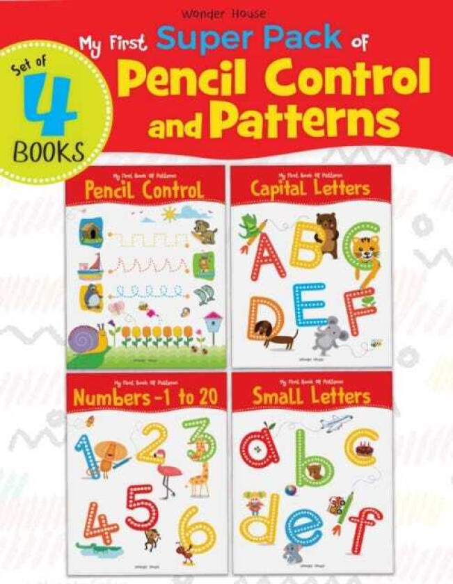 My First Super Boxset of Pencil Control and Patterns Pack of 4 interactive activity books to practice Patterns, Numbers and Alphabet