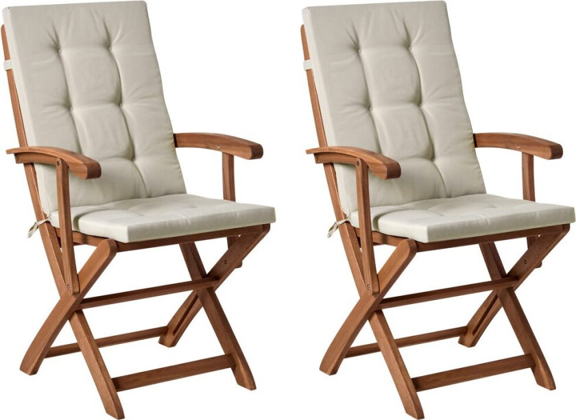 Hagestol Maui Premium 2-pakning - Lyst tre, taupe