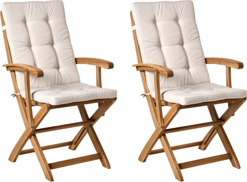 Hagestol Maui Premium 2-pakning - Lyst tre, beige