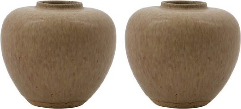 Tino vase 9x9,5 cm 2 stk beige