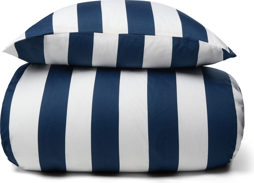 Sengetøy i 100% myk og luksuriøs bomullssateng - 200x220 cm - Vakre blå striper - Nordic Stripe sengesett fra By Night