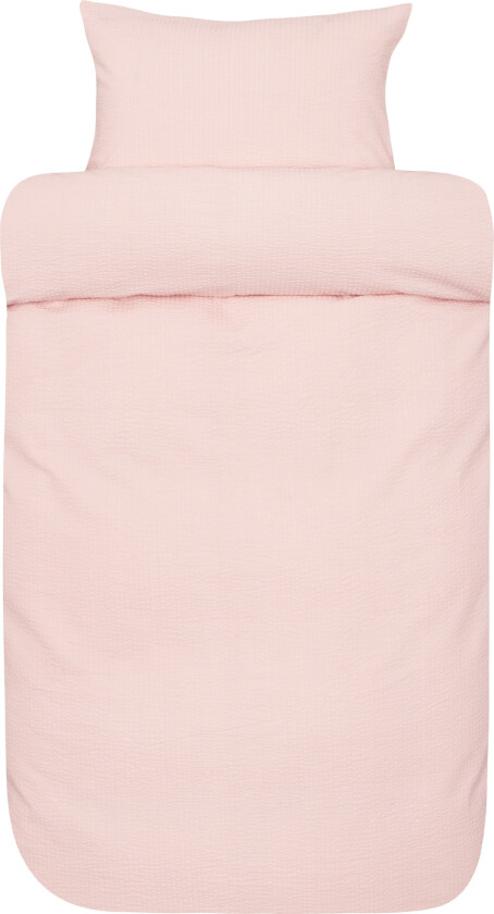 Vevd kreppsengetøy 140x220 cm - Lyserosa sengesett i 100% myk bomull - Kreppsengetøy - Sanna - Høie Of Scandinavia