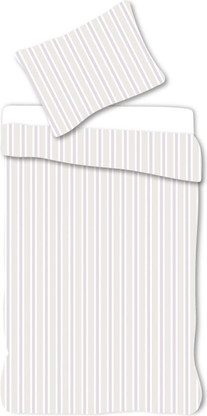 Baby sengetøy 70x100 cm - Hvitt sengesett med lilla striper - 100% mykt bomulls sengetøy
