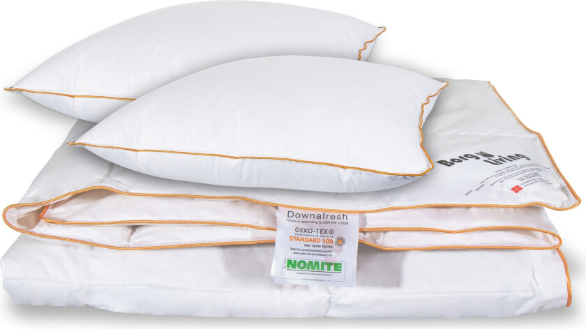 Dyne og putesett - Dobbelt sommerdyne - 200x220 cm + 2 puter 60x63 cm - Sommerdyne med moskusdun