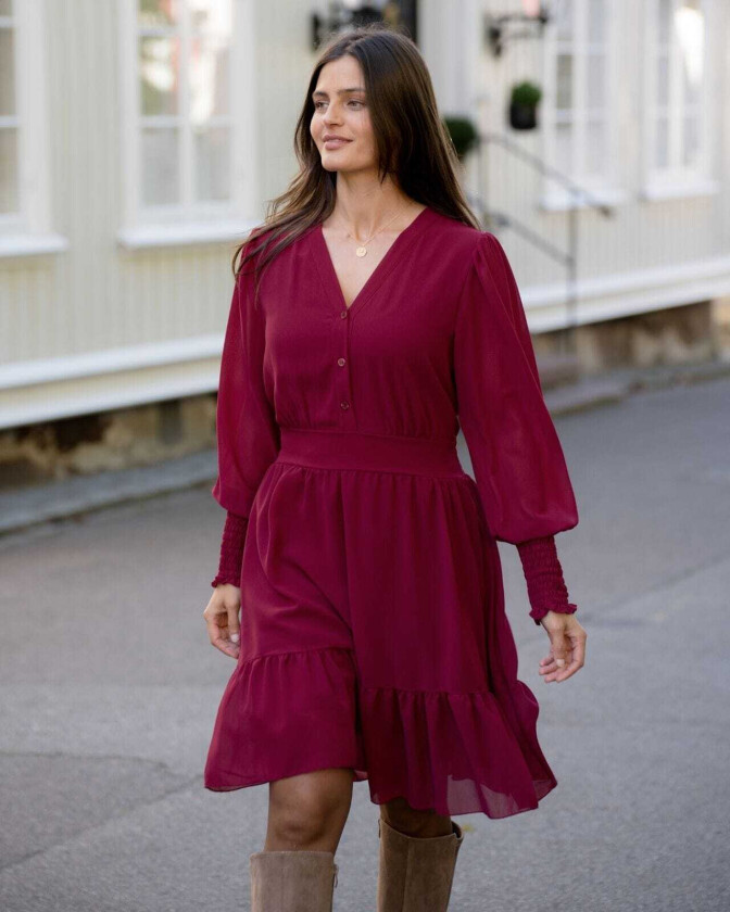 Kjole Emelina, XL, Kjole Burgunder XL