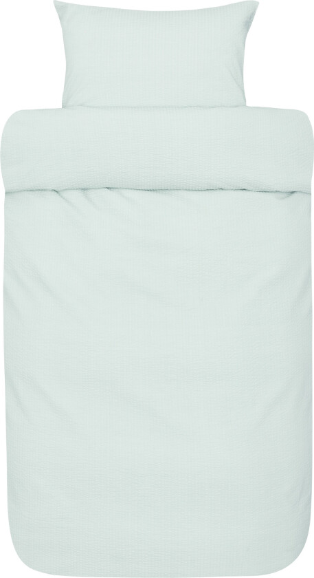 Vevd kreppsengetøy 140x220 cm - Lyseblått sengesett i 100% myk bomull - Kreppsengetøy - Sanna - Høie Of Scandinavia