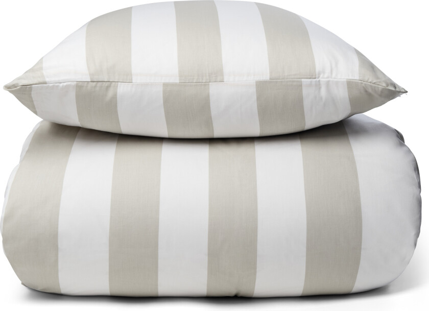 Sengetøy i 100% myk og luksuriøs bomullssateng - 240x220 cm - Vakre grå striper - Nordic Stripe sengesett fra By Night