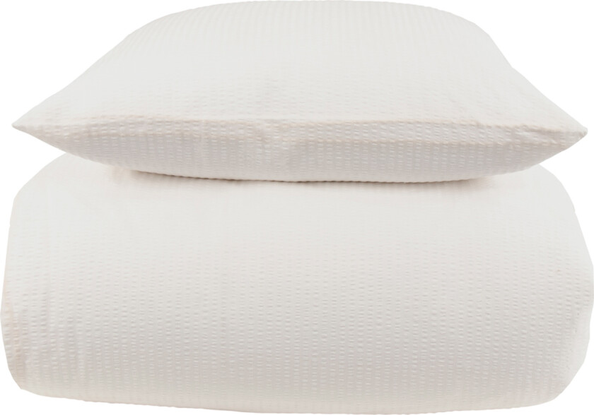 Junior kreppet sengetøy - 100x140 cm - Hvitt sengesett - 100% bomullskrepp - By Night sengetøy