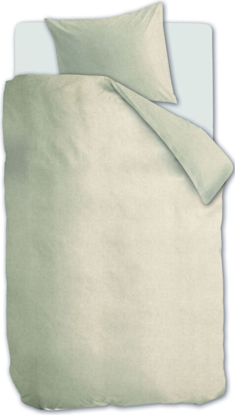 Sängkläder i flanell 140x200 cm - Sandfarget ensfarget sengesett - 100% bomullsflanell - Frost Beddinghouse sengetøy