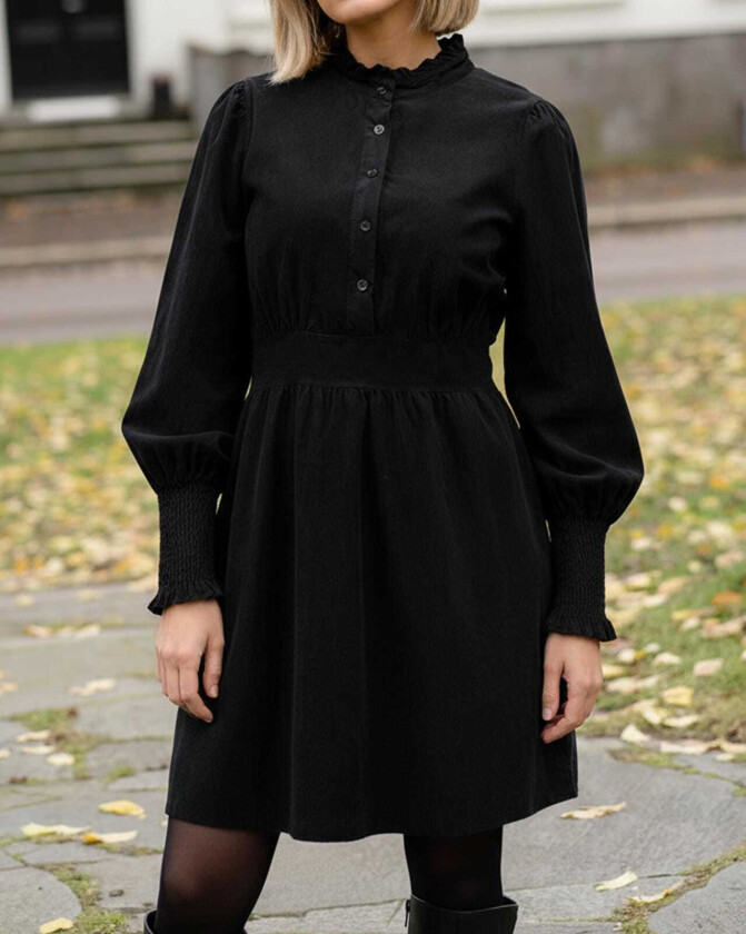 Kjole Falina Babycord, M, Kjole Svart M