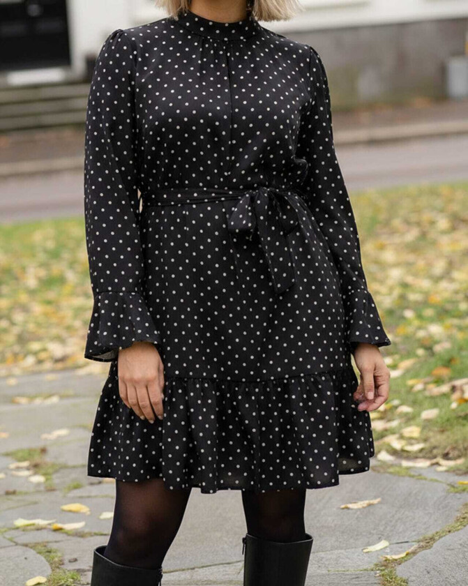 Kjole Pepina Polka, L, Kjole Svart L