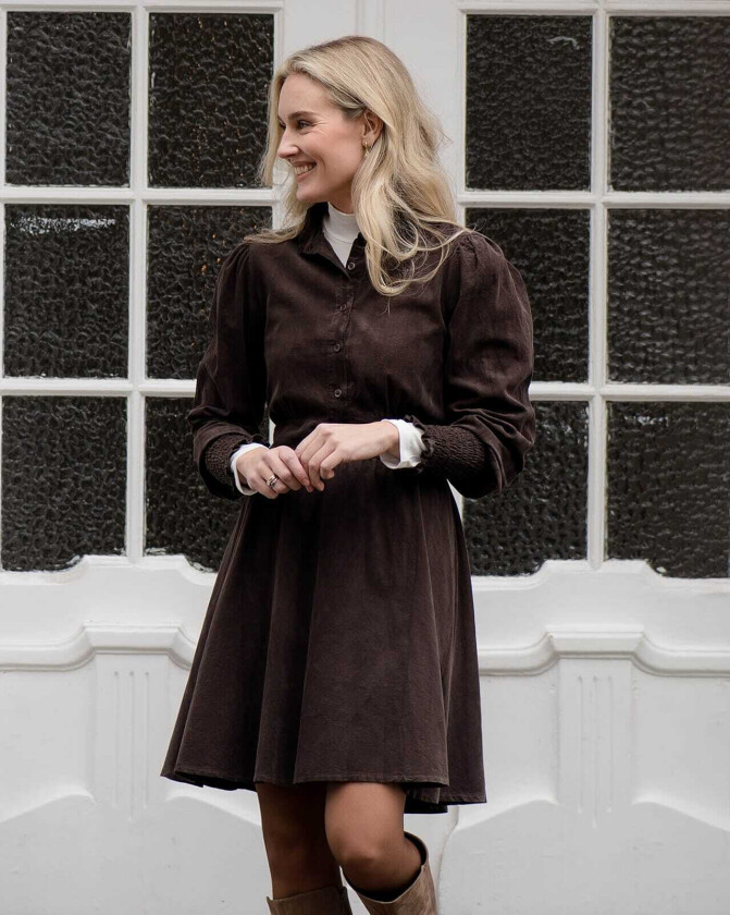 Kjole Falina Babycord, XS, Kjole Brun XS