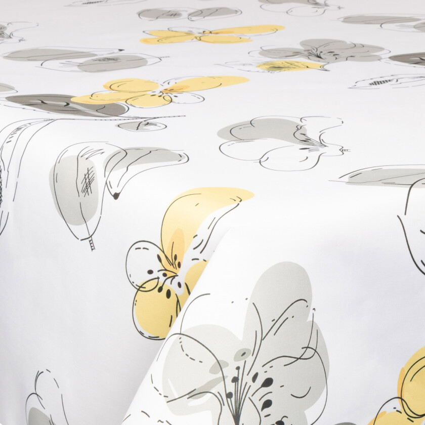 Tekstil voksduk med akrylbelegg - 30 meter på rull - Golden Flower - 140 cm bred tekstilduk