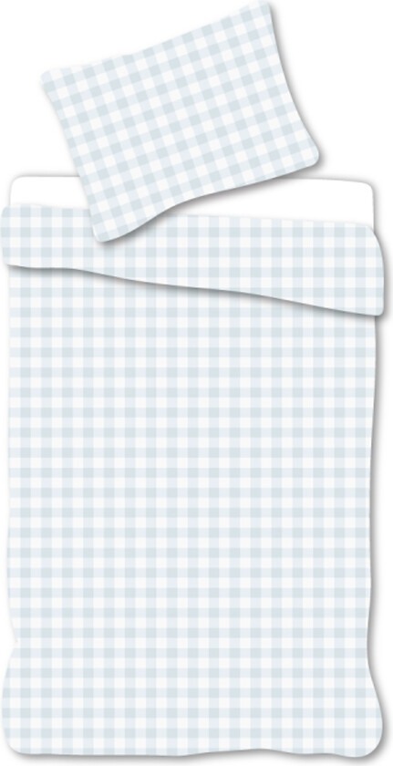 Baby sengetøy 70x100 cm - Sengesett med blå og hvite ruter - 100% mykt bomullssengetøy