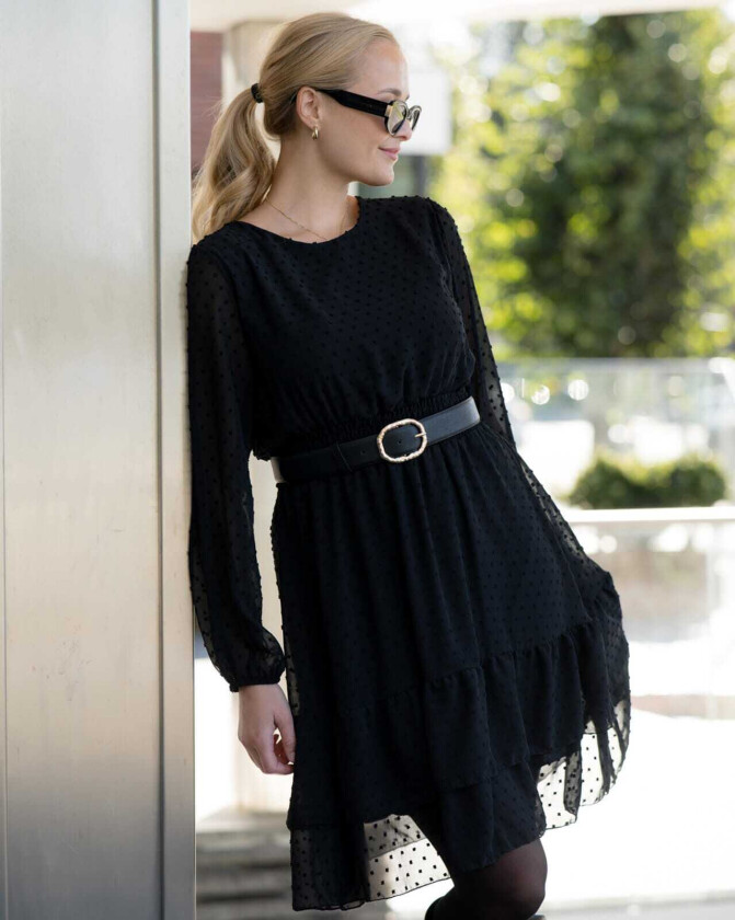 Kjole Ragna , L, Kjole Svart L